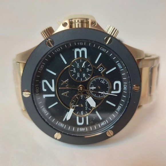 NWT - Armani Exchange Chronograph Black Dial Gold-tone Men's Watch AX1511. - Picture 4 of 4